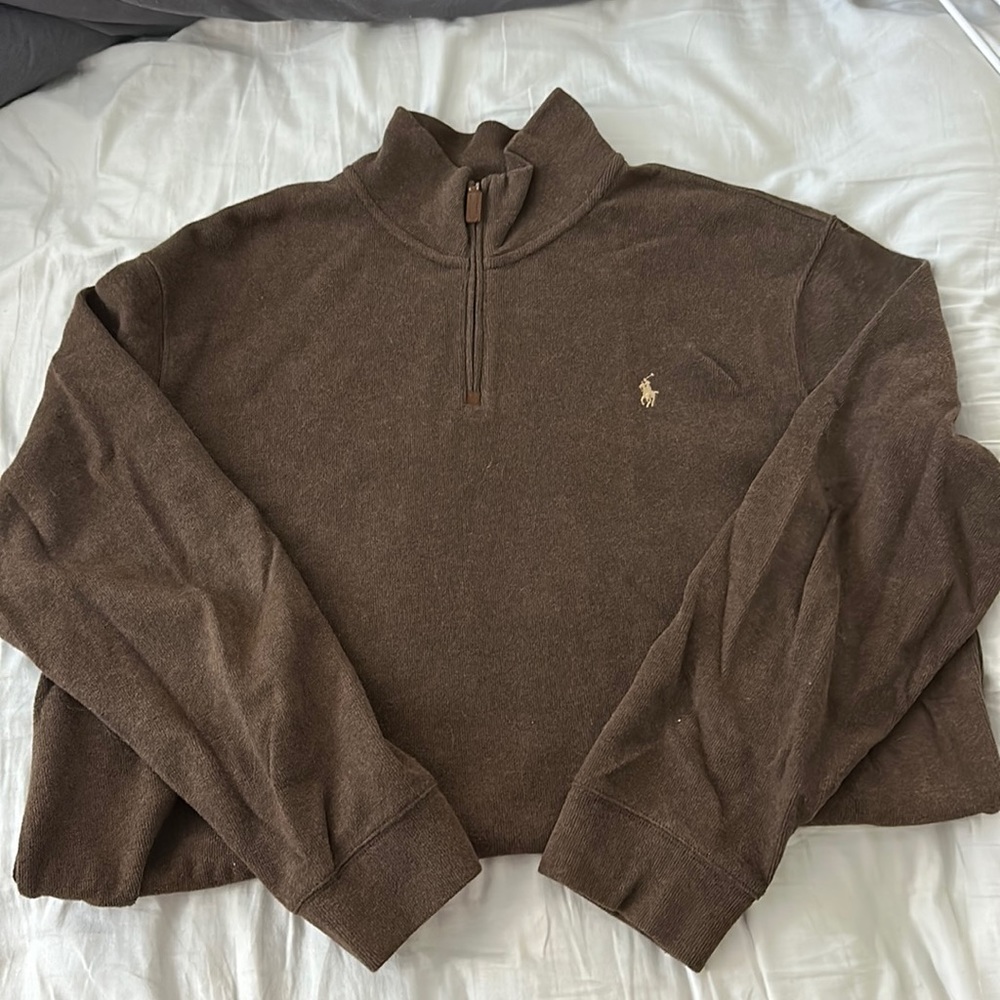 Brown Polo by Ralph Lauren Quarter Zip Sweater